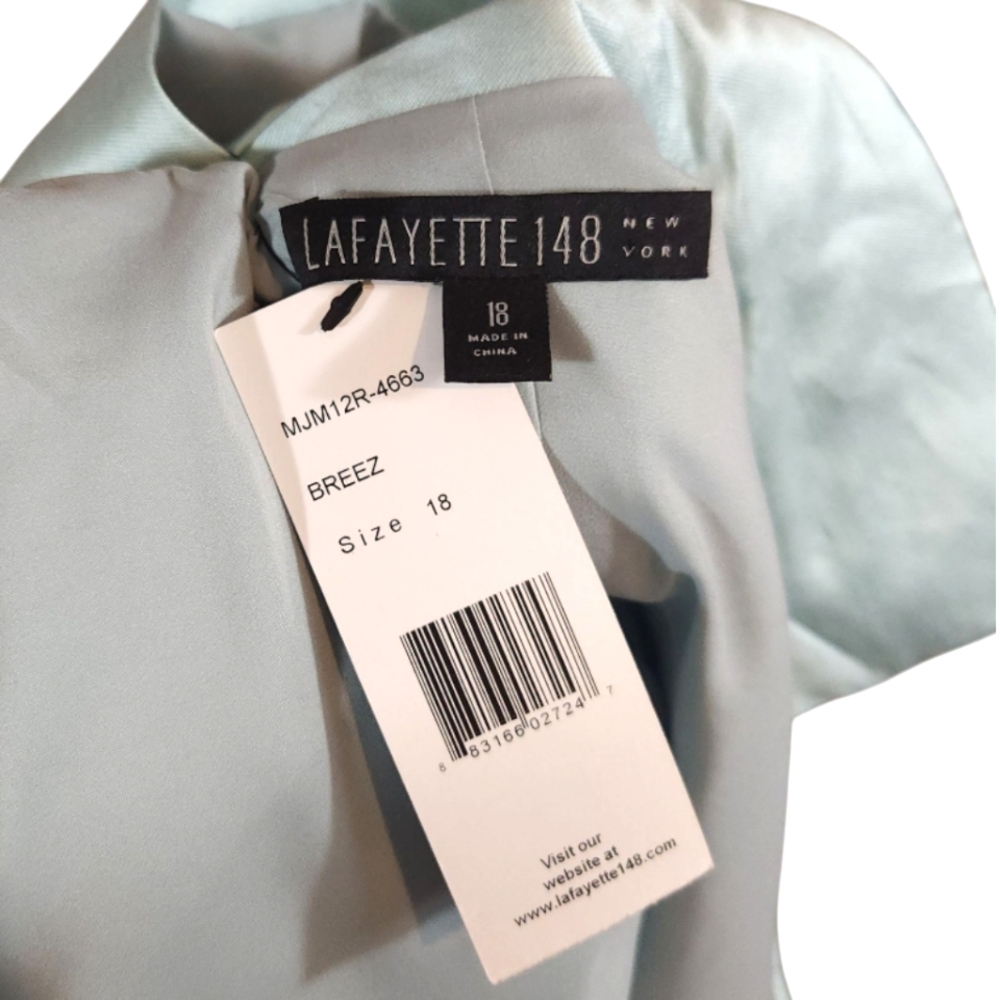 Lafayette 148 Silk Blend Pleated Peplum Hem Blazer Quiet Luxury Women's 18 NWT - Picture 7 of 7